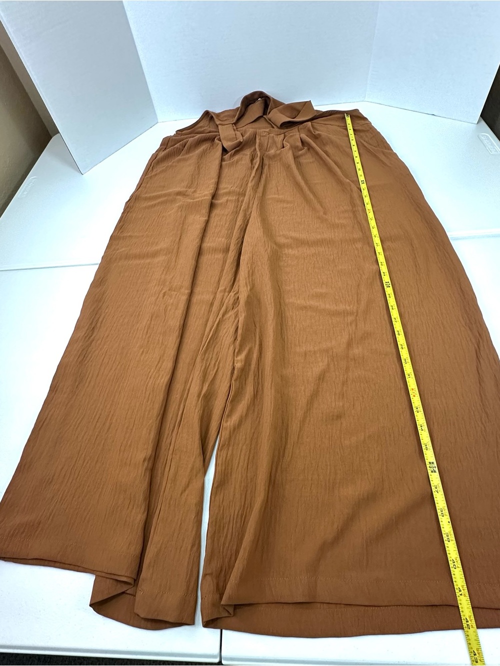 Dokotoo women’s brown sleeveless wide leg jumpsuit romper XL New - Picture 11 of 14